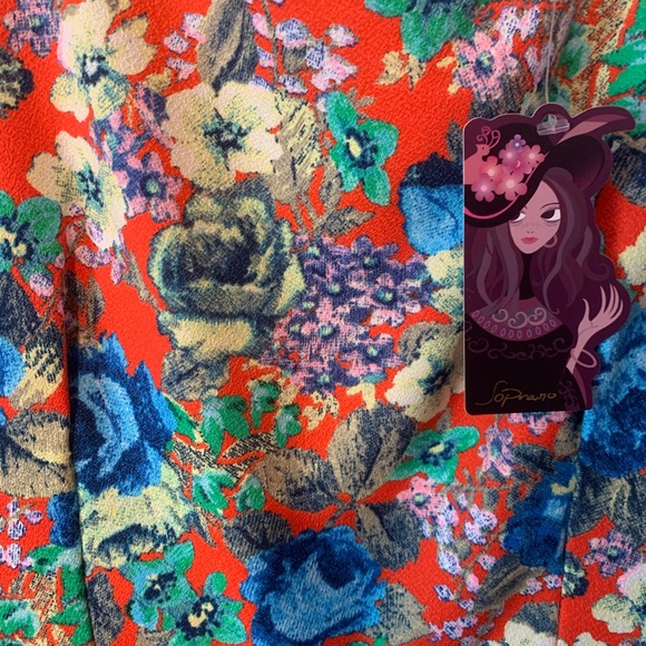 NWT Pretty Bright Flowery Skater Dress - Picture 2 of 4